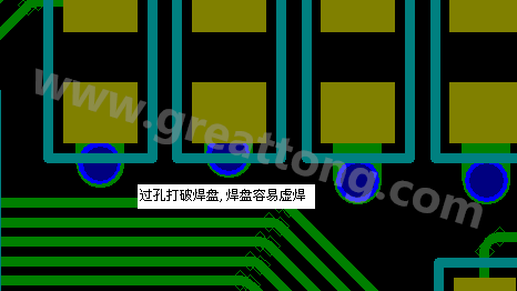 PCB設(shè)計(jì)案例分析：過孔破焊盤，造成SMT虛焊