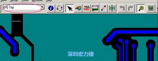 如果圖形像下圖一樣無法顯示鉆孔，只須圖（186）將紅色圈住的活動(dòng)層改為當(dāng)前顯示層即可。