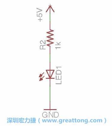 如圖所示放置一個開關(guān)（switch）、10K電阻器（10k resistor）和0.1μF的電容（0.1μF capacitor），并把開關(guān)的一端連到接地端上。